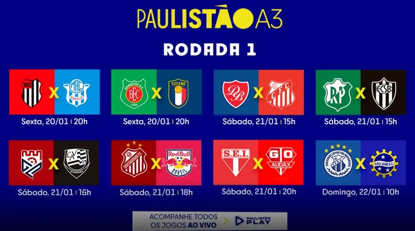 FPF divulga tabela detalhada da Série A3 do Paulista 2023; confira