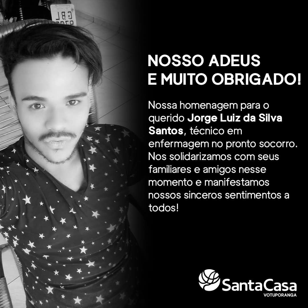 PERDA falece o jovem Luiz Santos, técnico de enfermagem da Santa Casa de Votuporanga